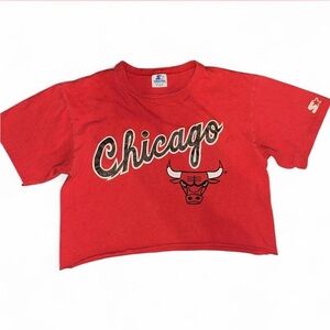 STARTER Red Chicago Bulls Crop Top